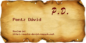 Pentz Dávid névjegykártya